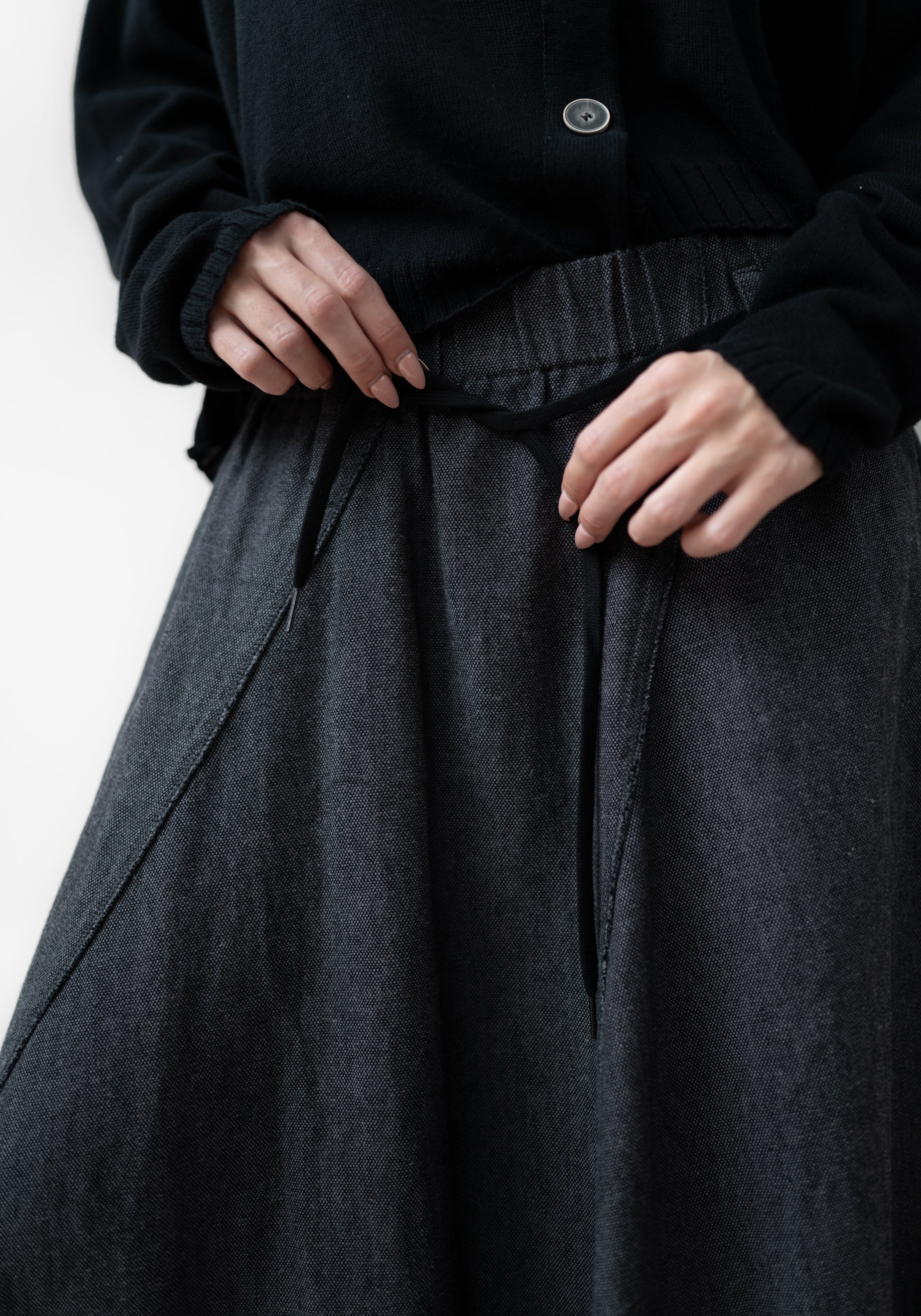 Asymmetric Paneled Linen Blend Bubble Skirt - December Thieves
