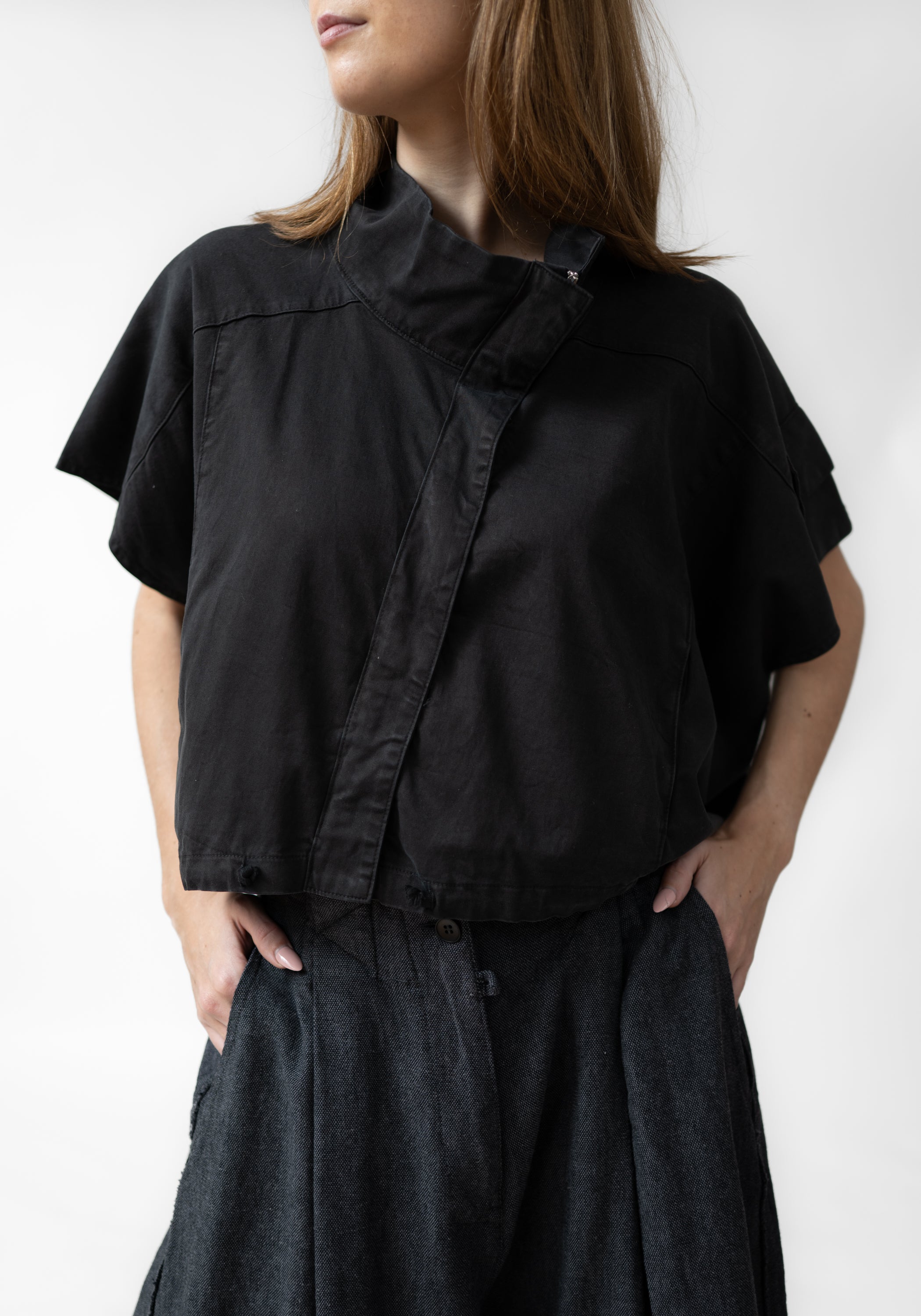 Asymmetric Cropped Short Sleeve Jacket - December Thieves