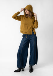 Asymmetric Zip Front Hooded Knit Cardigan - December Thieves