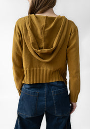 Asymmetric Zip Front Hooded Knit Cardigan - December Thieves