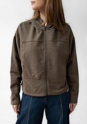 Oversized Drop Shoulder Hooded Jersey Jacket - December Thieves