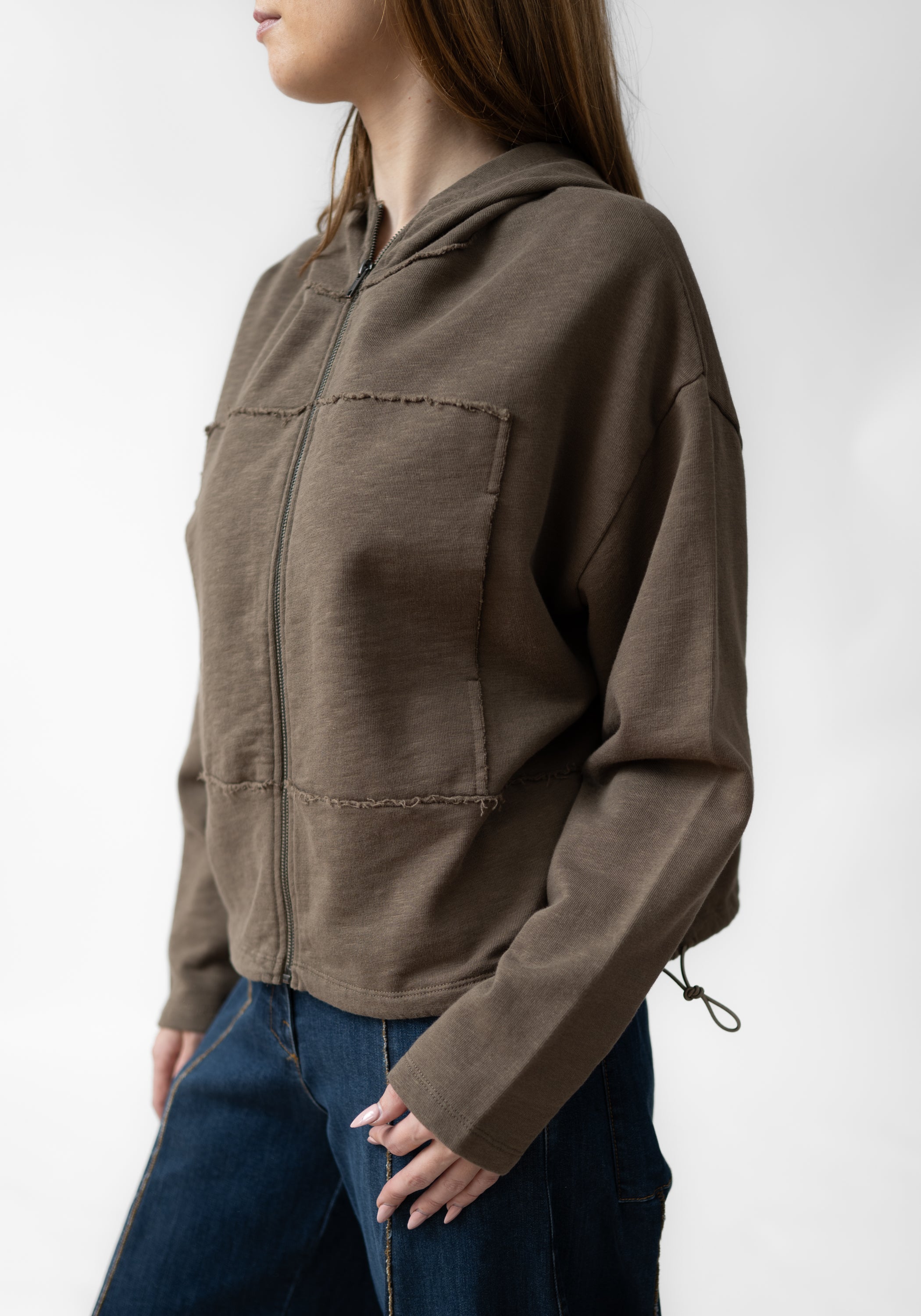 Oversized Drop Shoulder Hooded Jersey Jacket - December Thieves