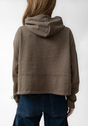 Oversized Drop Shoulder Hooded Jersey Jacket - December Thieves