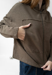 Oversized Drop Shoulder Hooded Jersey Jacket - December Thieves