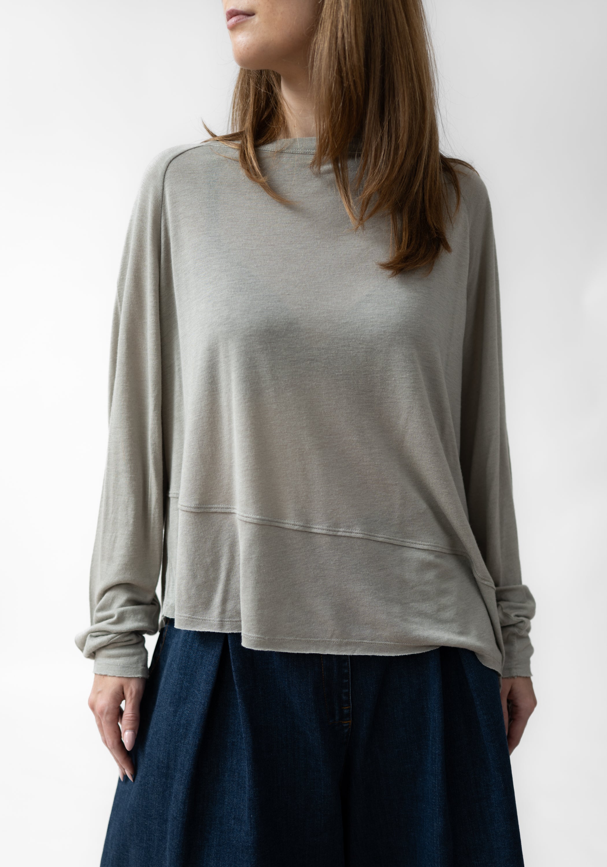 Oversized Asymmetric Wool Blend T-Shirt - December Thieves