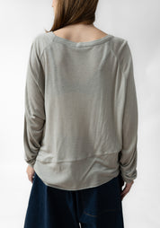 Oversized Asymmetric Wool Blend T-Shirt - December Thieves