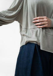 Oversized Asymmetric Wool Blend T-Shirt - December Thieves