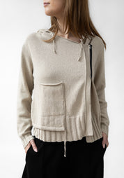 Asymmetric Zip Front Hooded Knit Cardigan - December Thieves