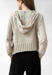 Asymmetric Zip Front Hooded Knit Cardigan - December Thieves