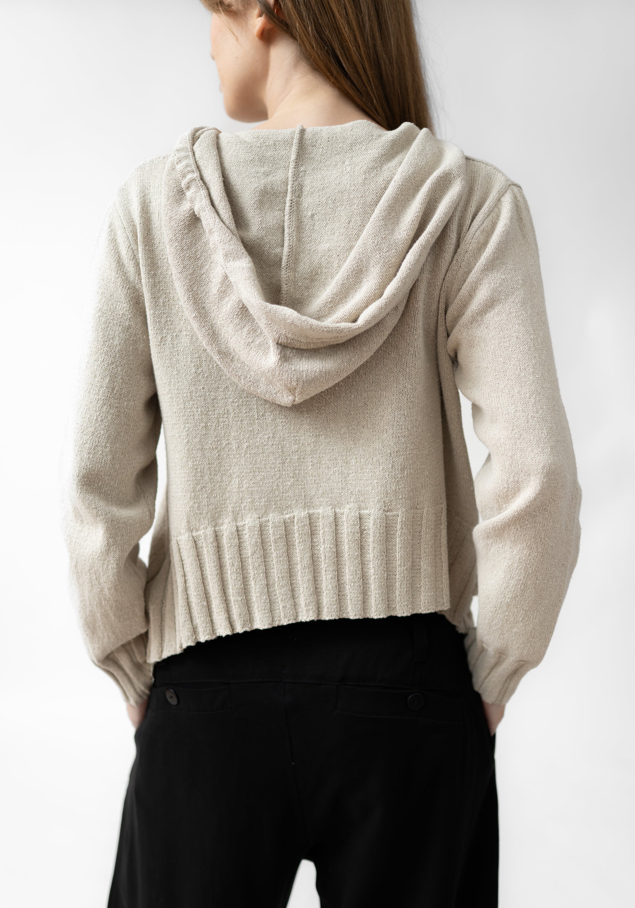 Asymmetric Zip Front Hooded Knit Cardigan - December Thieves