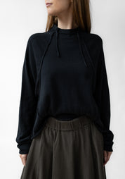 Drawstring Neck Wool Blend Knit Pullover - December Thieves