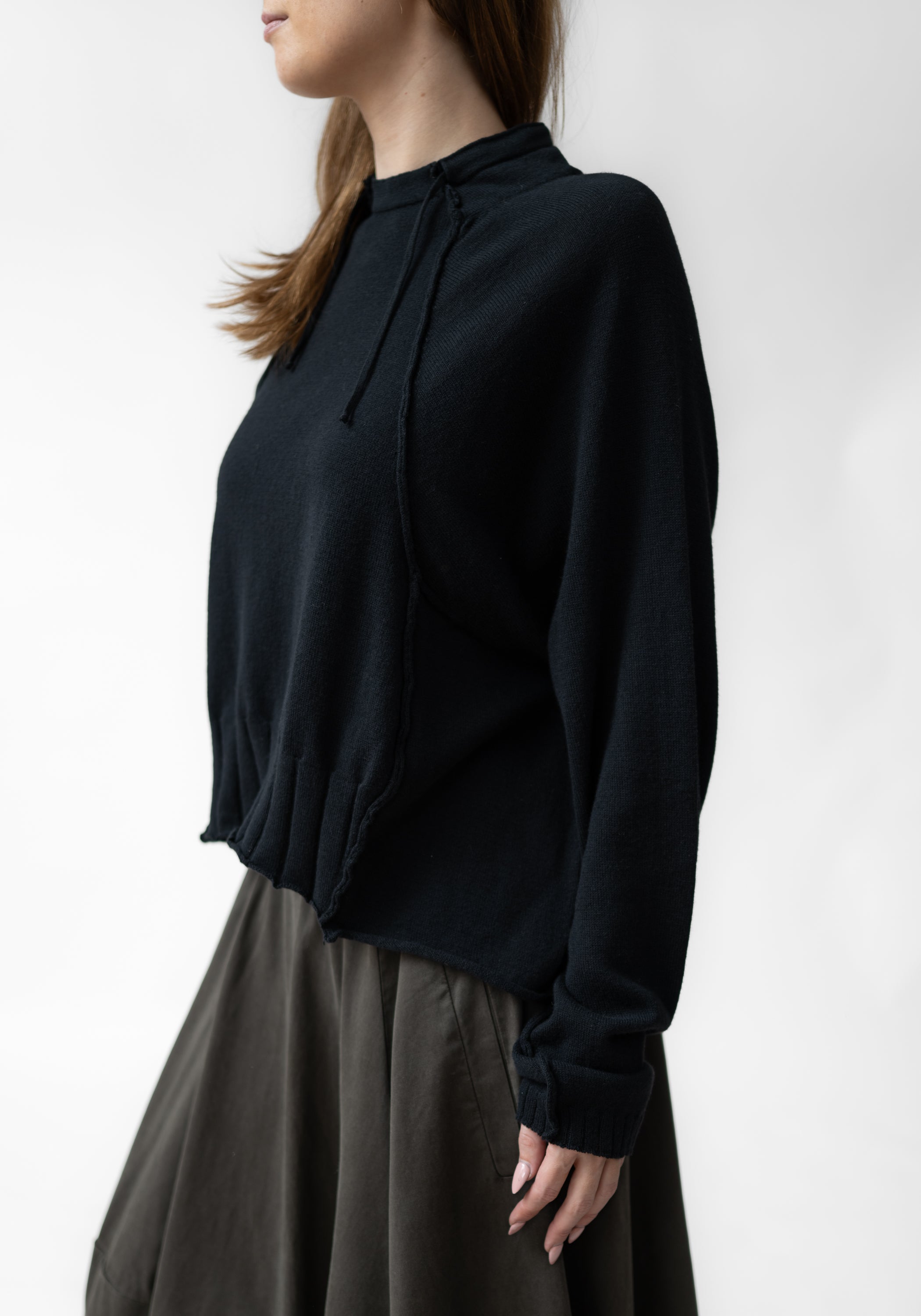 Drawstring Neck Wool Blend Knit Pullover - December Thieves