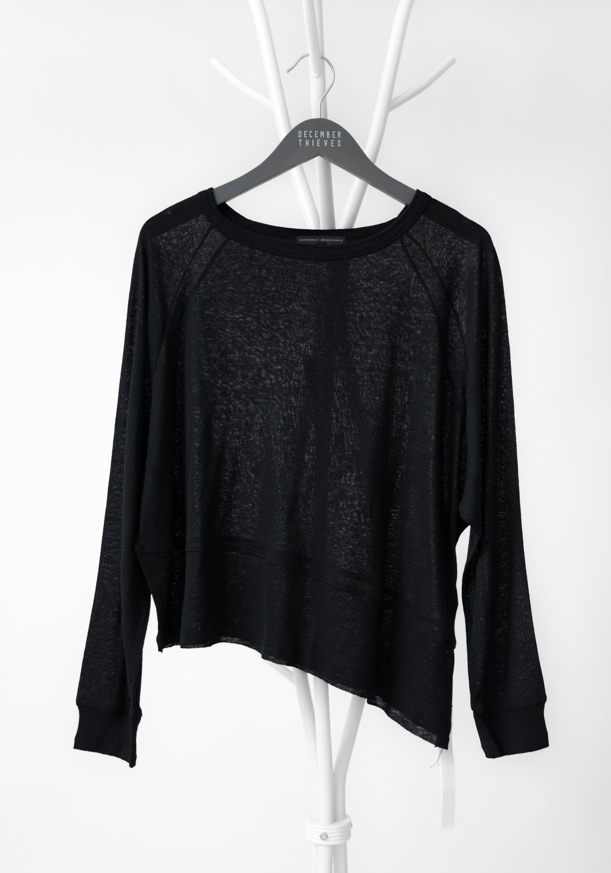 Oversized Asymmetric Wool Blend T-Shirt - December Thieves