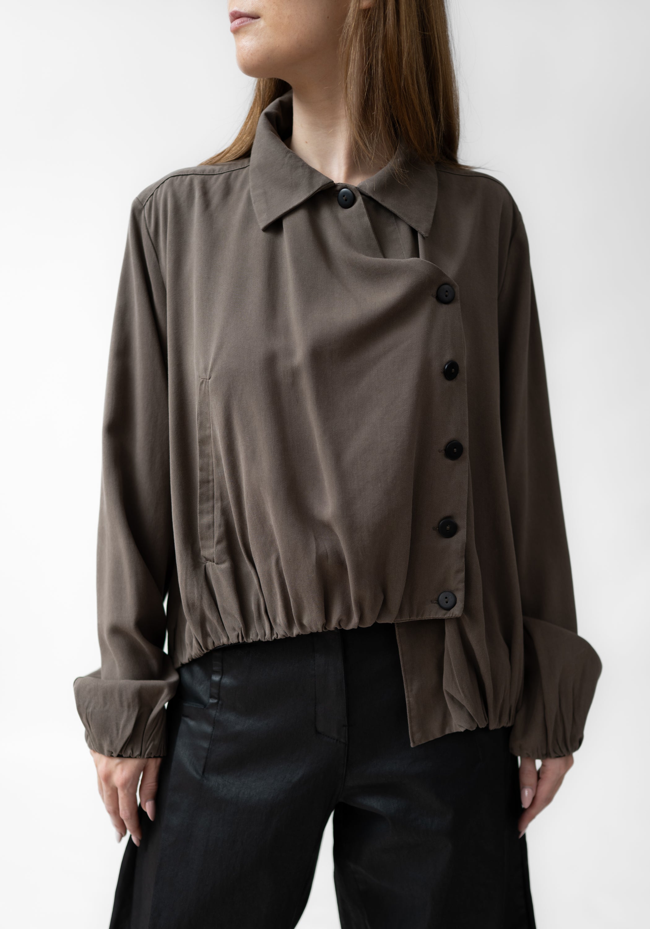 Asymmetric Gathered Hem Jacket - December Thieves