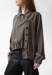 Asymmetric Gathered Hem Jacket - December Thieves
