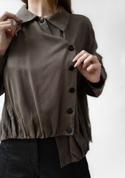 Asymmetric Gathered Hem Jacket - December Thieves