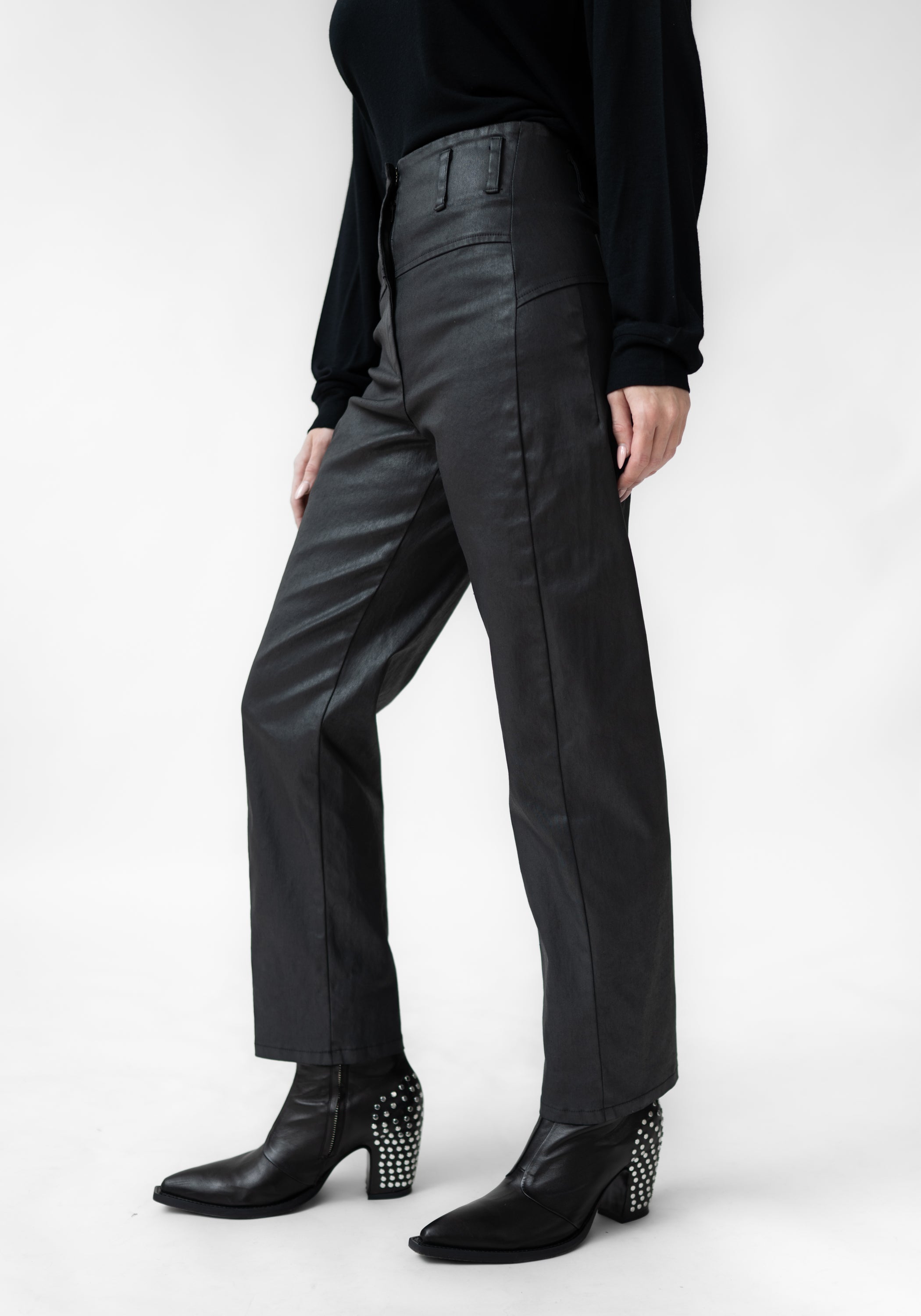 Coated Straight Leg Pants - December Thieves