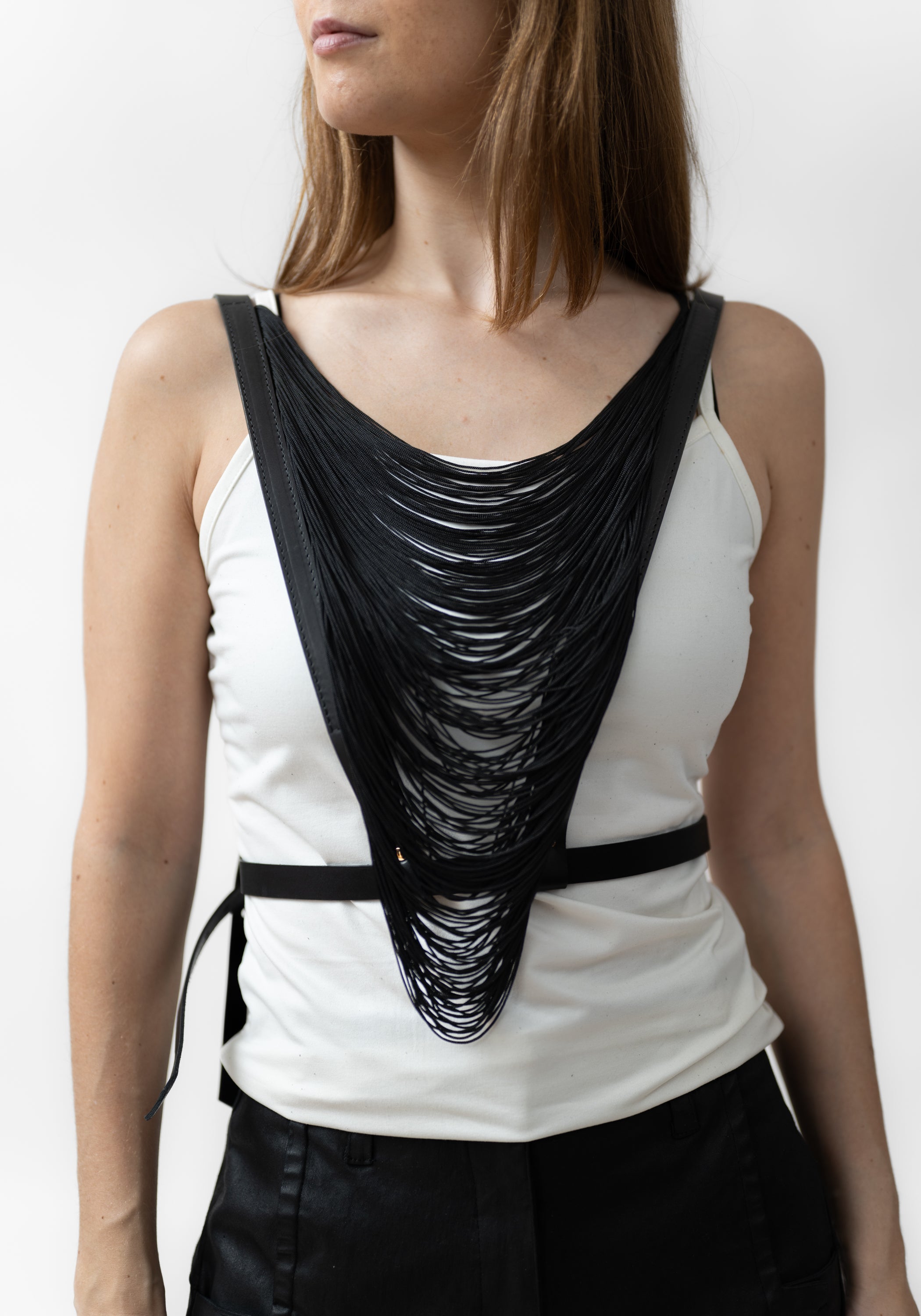 Draped Overbust Fringe and Leather Harness - December Thieves