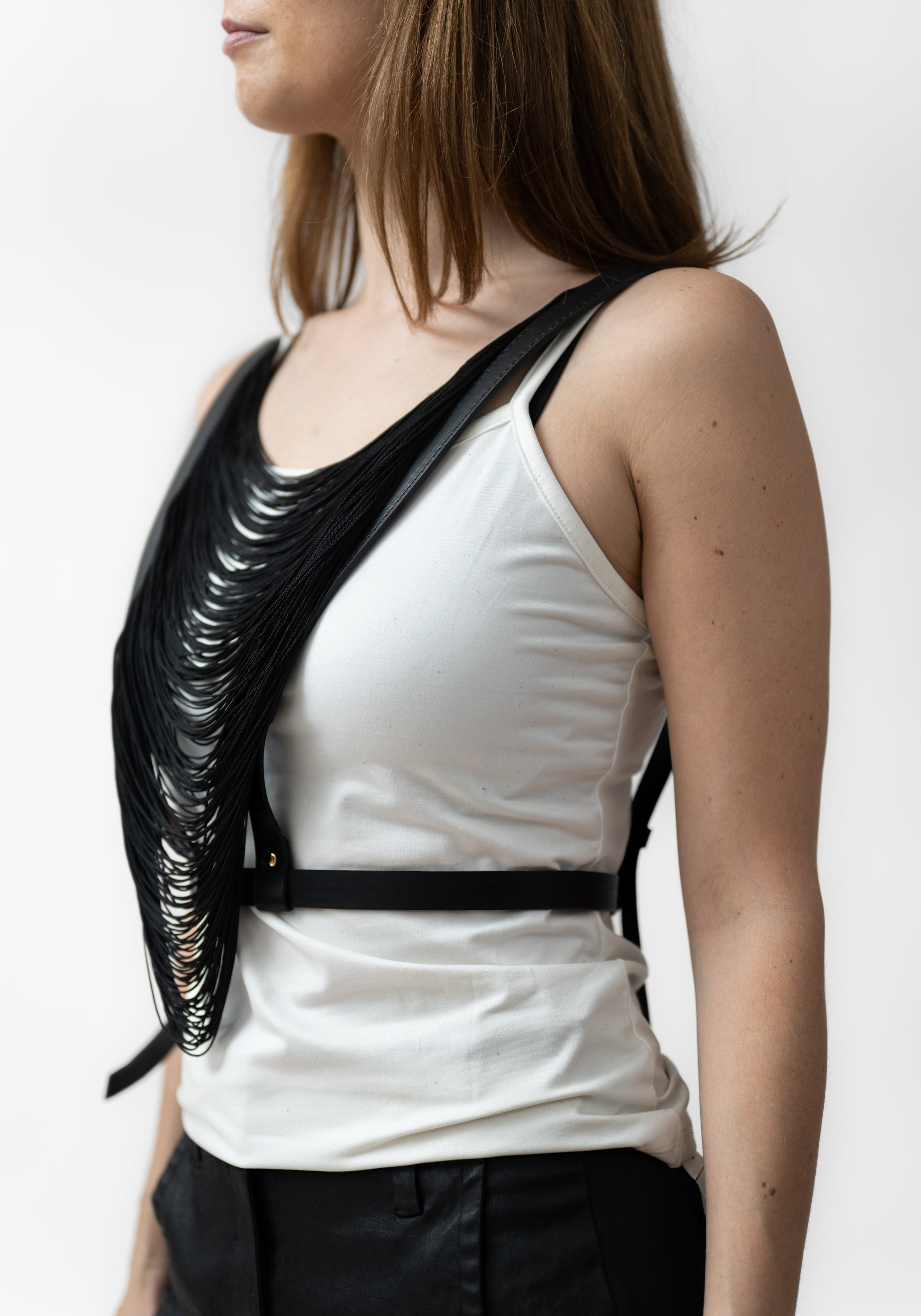 Draped Overbust Fringe and Leather Harness - December Thieves