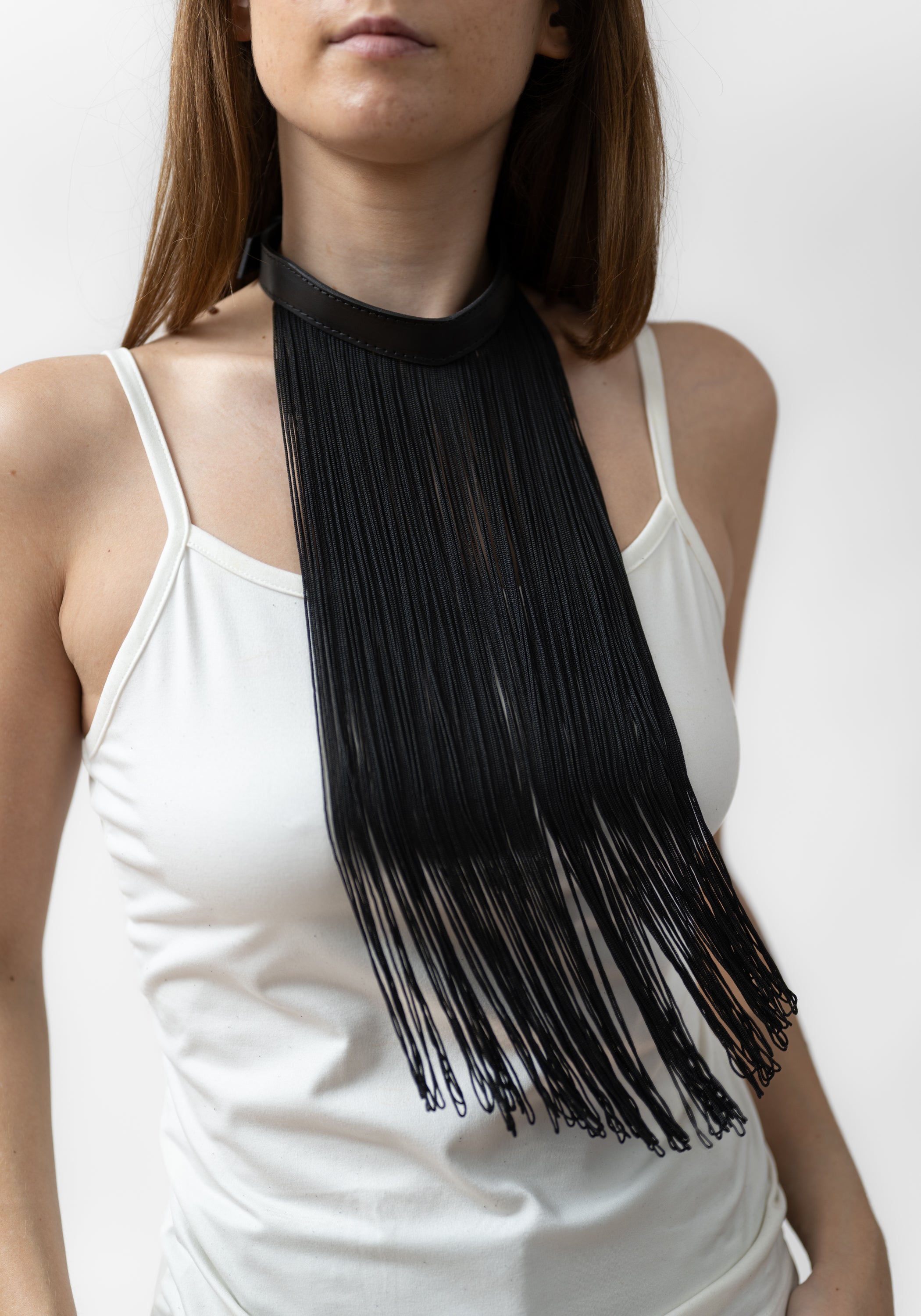 Fringe and Leather Collar - December Thieves