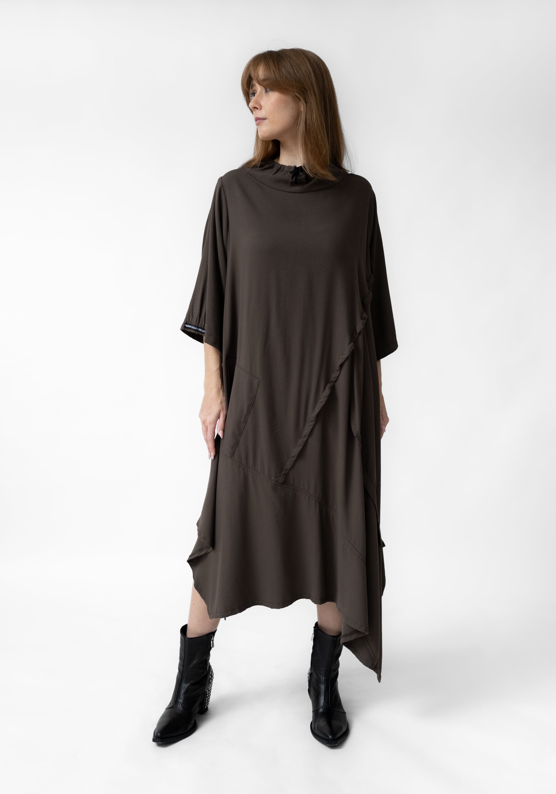 Oversized Drawstring Neck Sweatshirt Dress - December Thieves