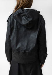 Coated Asymmetric Jacket with Removable Hood - December Thieves