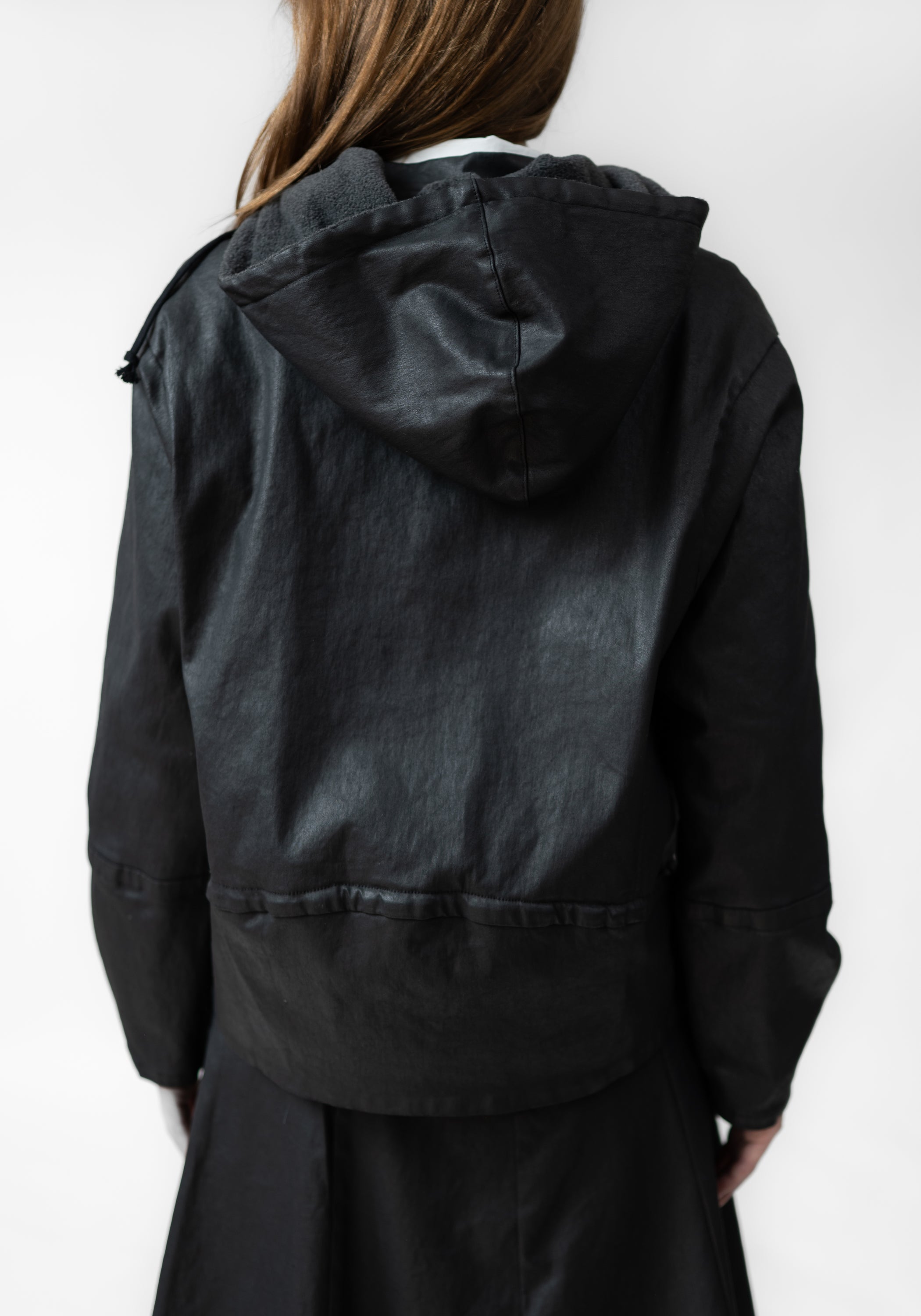 Coated Asymmetric Jacket with Removable Hood - December Thieves