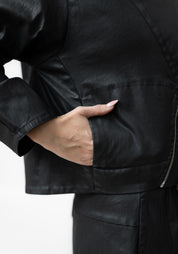 Coated Asymmetric Jacket with Removable Hood - December Thieves