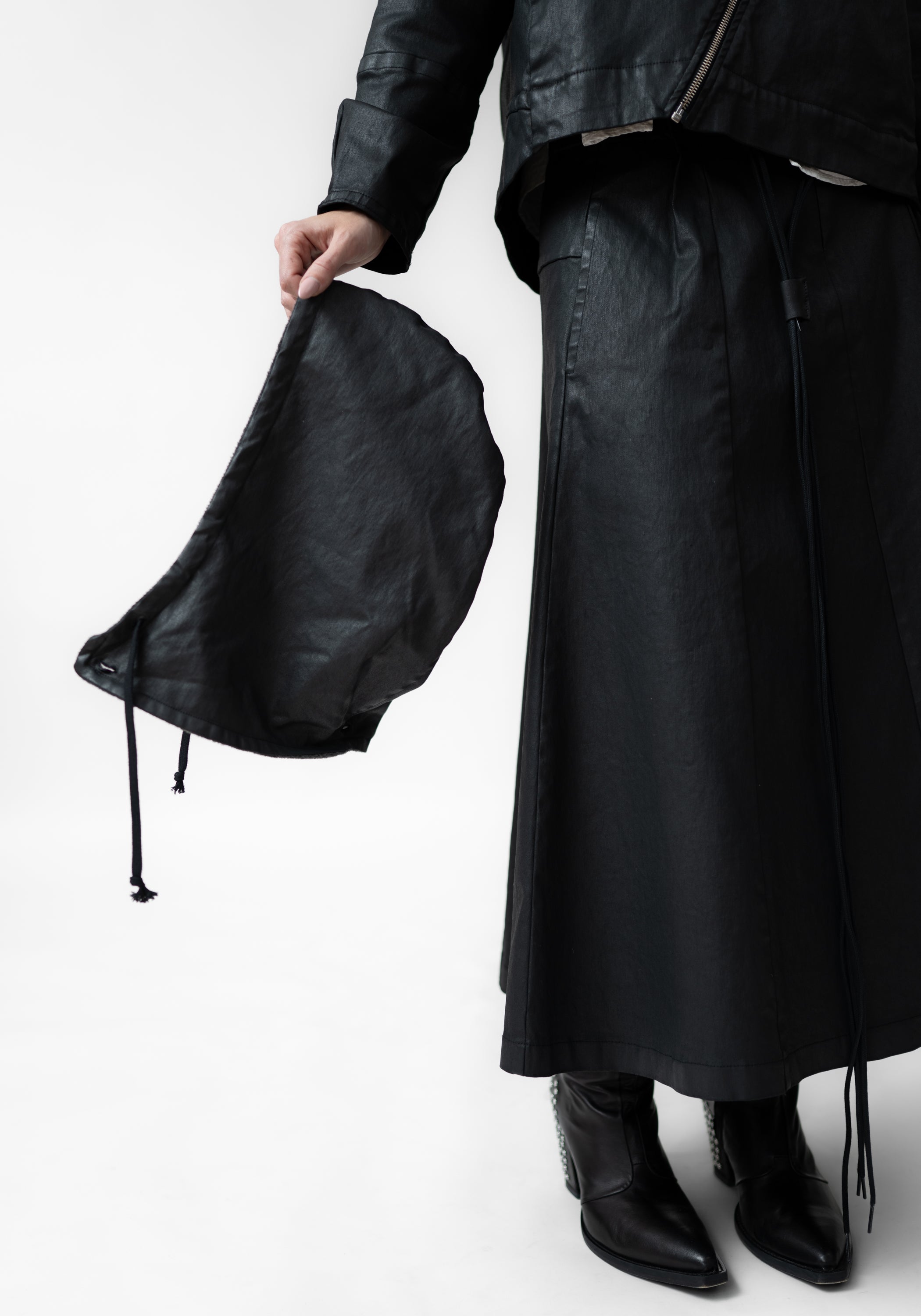 Coated Asymmetric Jacket with Removable Hood - December Thieves