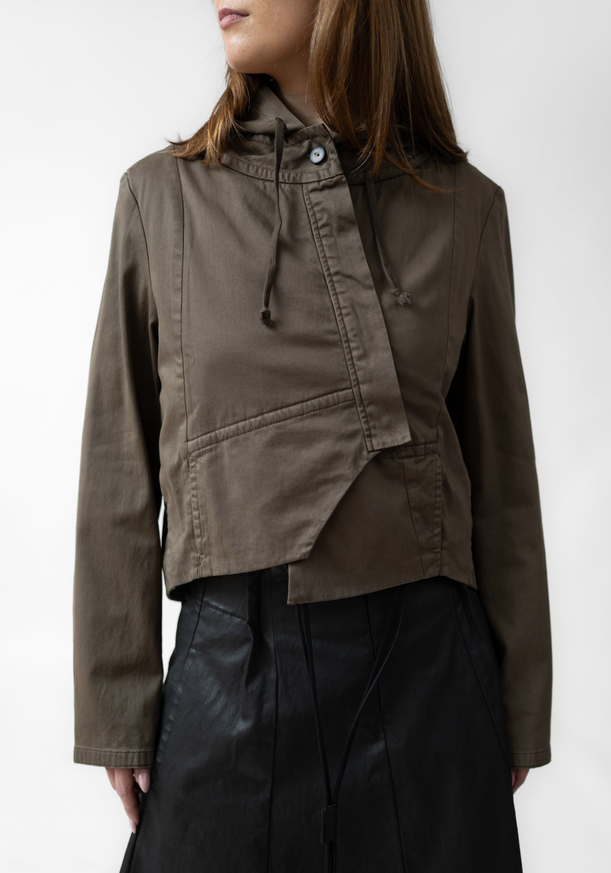 Asymmetric Cropped Hooded Jacket - December Thieves
