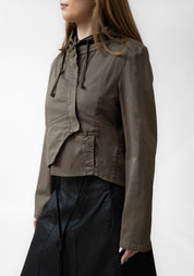 Asymmetric Cropped Hooded Jacket - December Thieves
