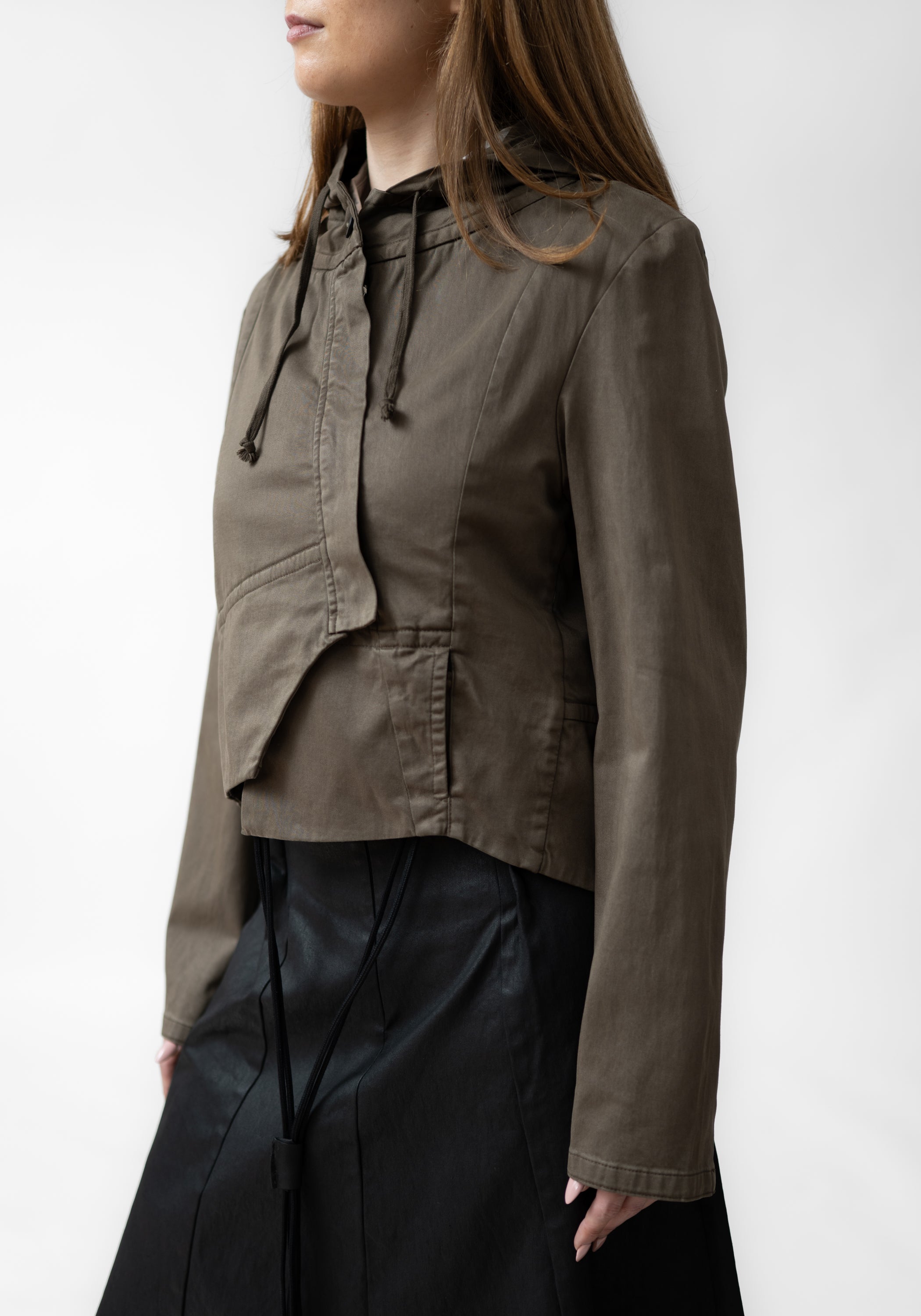 Asymmetric Cropped Hooded Jacket - December Thieves