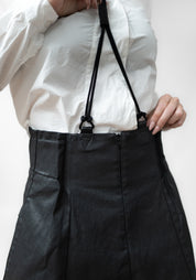 Coated High Waisted Maxi Skirt with Braces - December Thieves