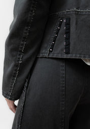 Hook And Eye Detail High Neck Denim Jacket - December Thieves