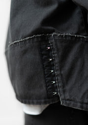 Hook And Eye Detail High Neck Denim Jacket - December Thieves