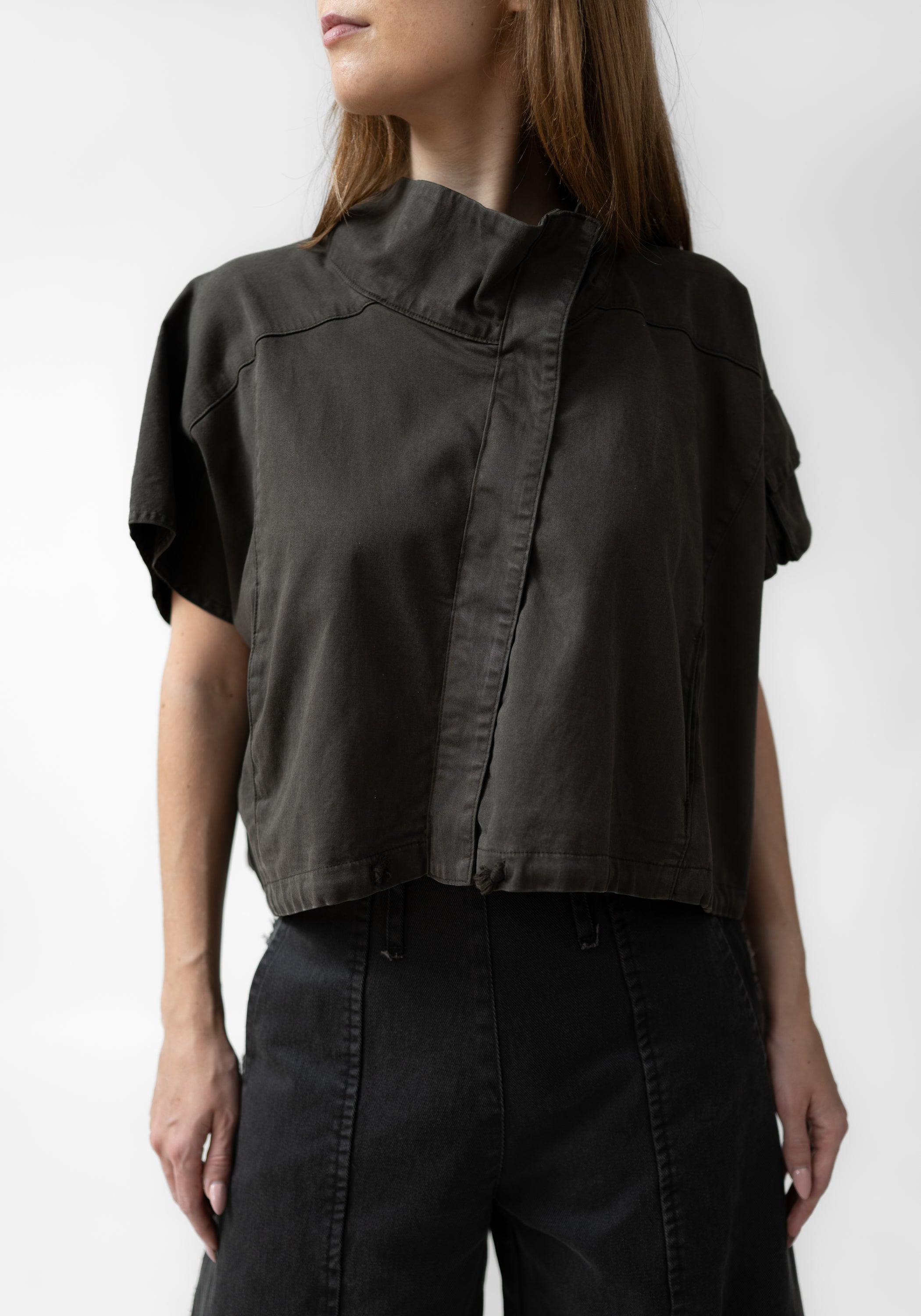 Asymmetric Cropped Short Sleeve Jacket - December Thieves
