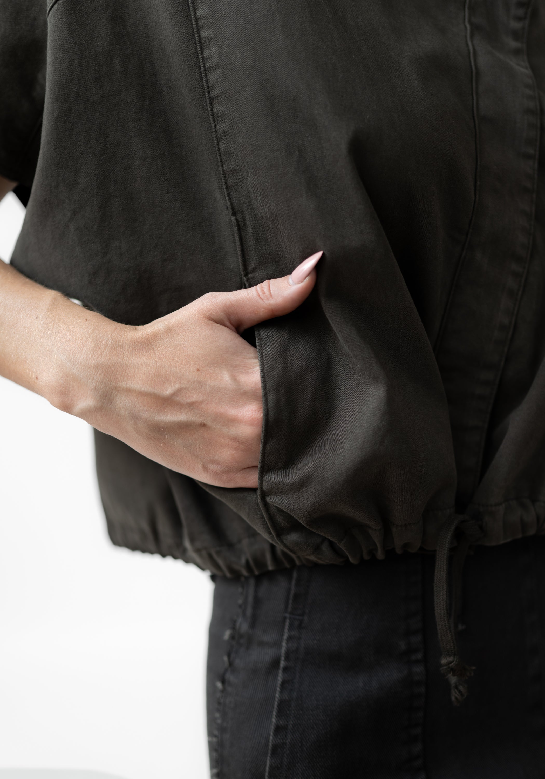 Asymmetric Cropped Short Sleeve Jacket - December Thieves