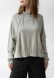 Drawstring Neck Wool Blend Knit Pullover - December Thieves