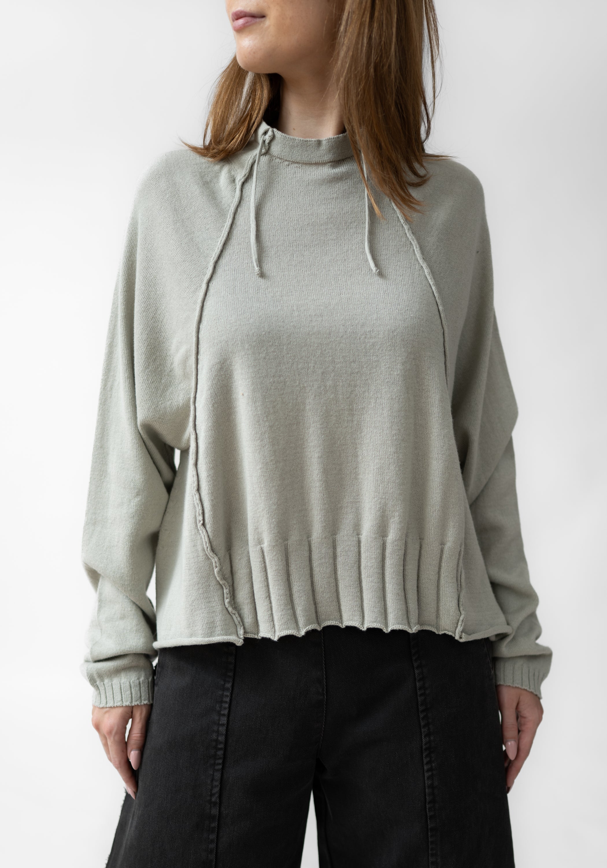 Drawstring Neck Wool Blend Knit Pullover - December Thieves