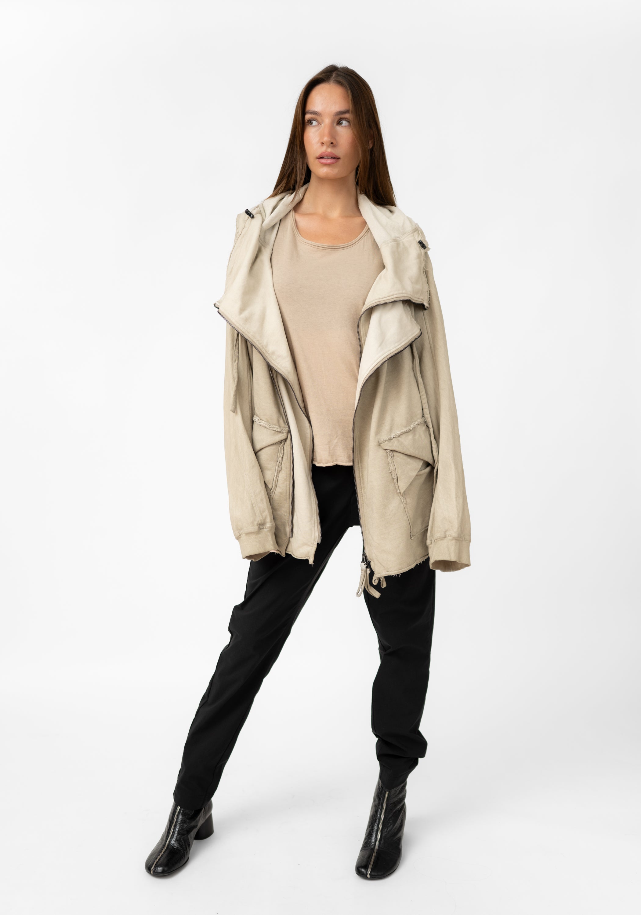 Oversized Layered Jersey Hooded Jacket | Rundholz DIP