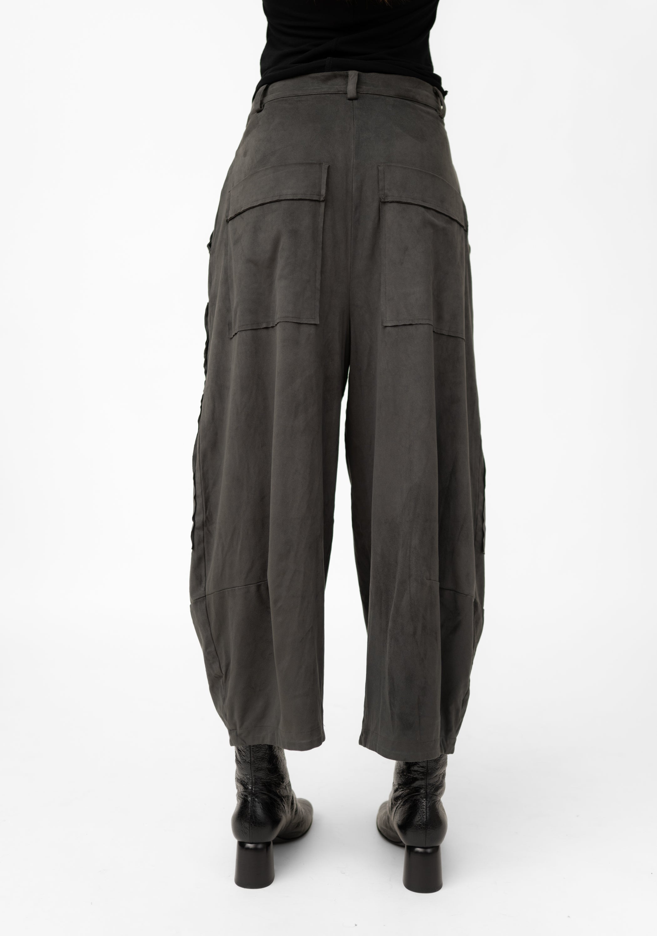 Bold Pocket Detail Faux Suede Pants - December Thieves