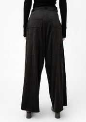 Faux Suede Drop Seat Straight Leg Pants - December Thieves