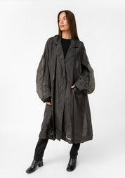 Sheer Silk Gathered Sleeve Maxi Coat - December Thieves