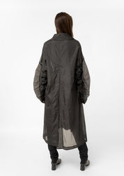 Sheer Silk Gathered Sleeve Maxi Coat - December Thieves
