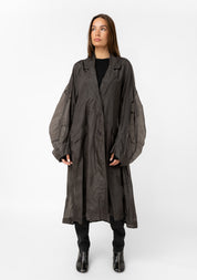 Sheer Silk Gathered Sleeve Maxi Coat - December Thieves