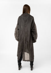Sheer Silk Gathered Sleeve Maxi Coat - December Thieves
