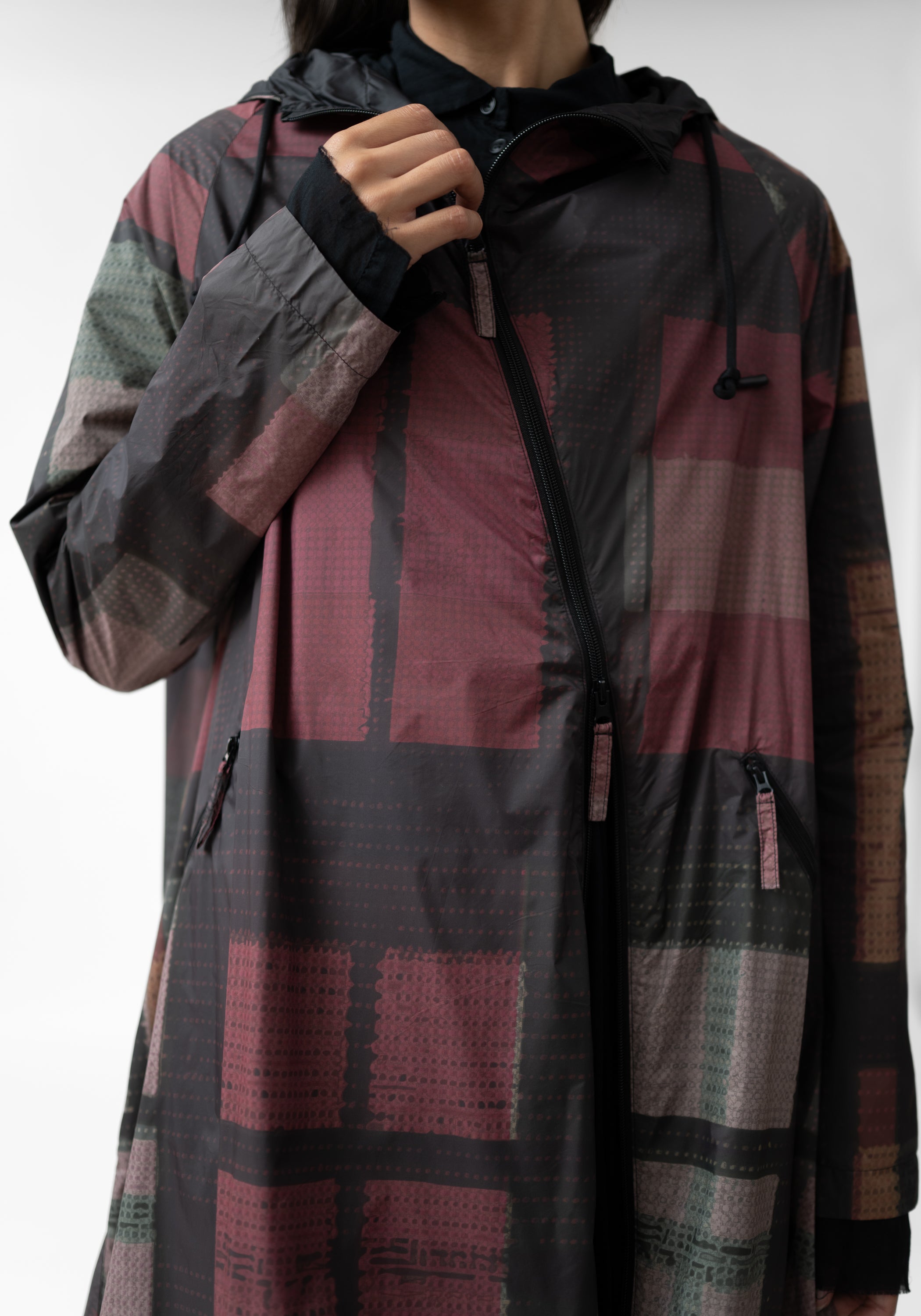 Asymmetric Zip Front Waterproof Hooded Jacket