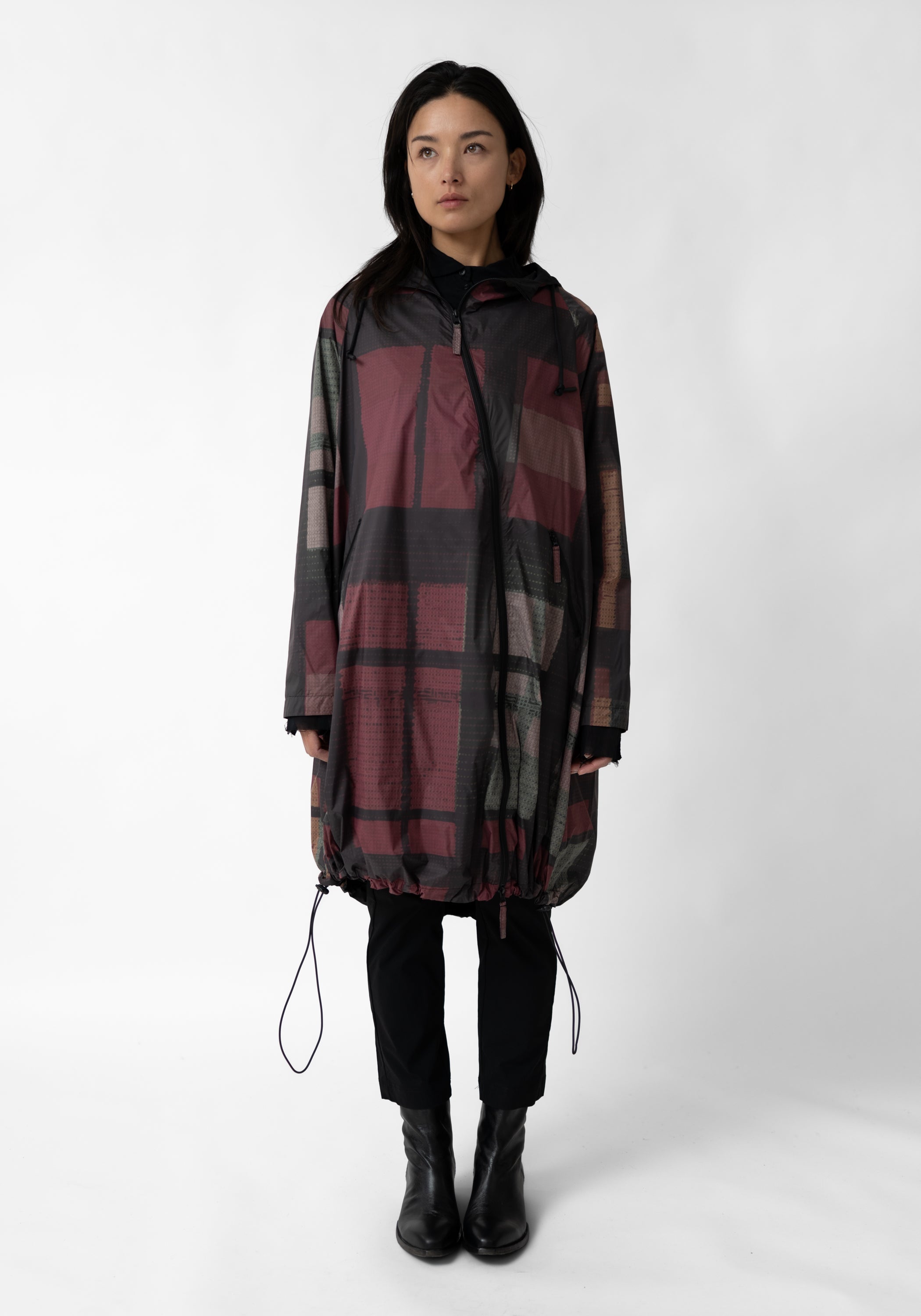 Asymmetric Zip Front Waterproof Hooded Jacket