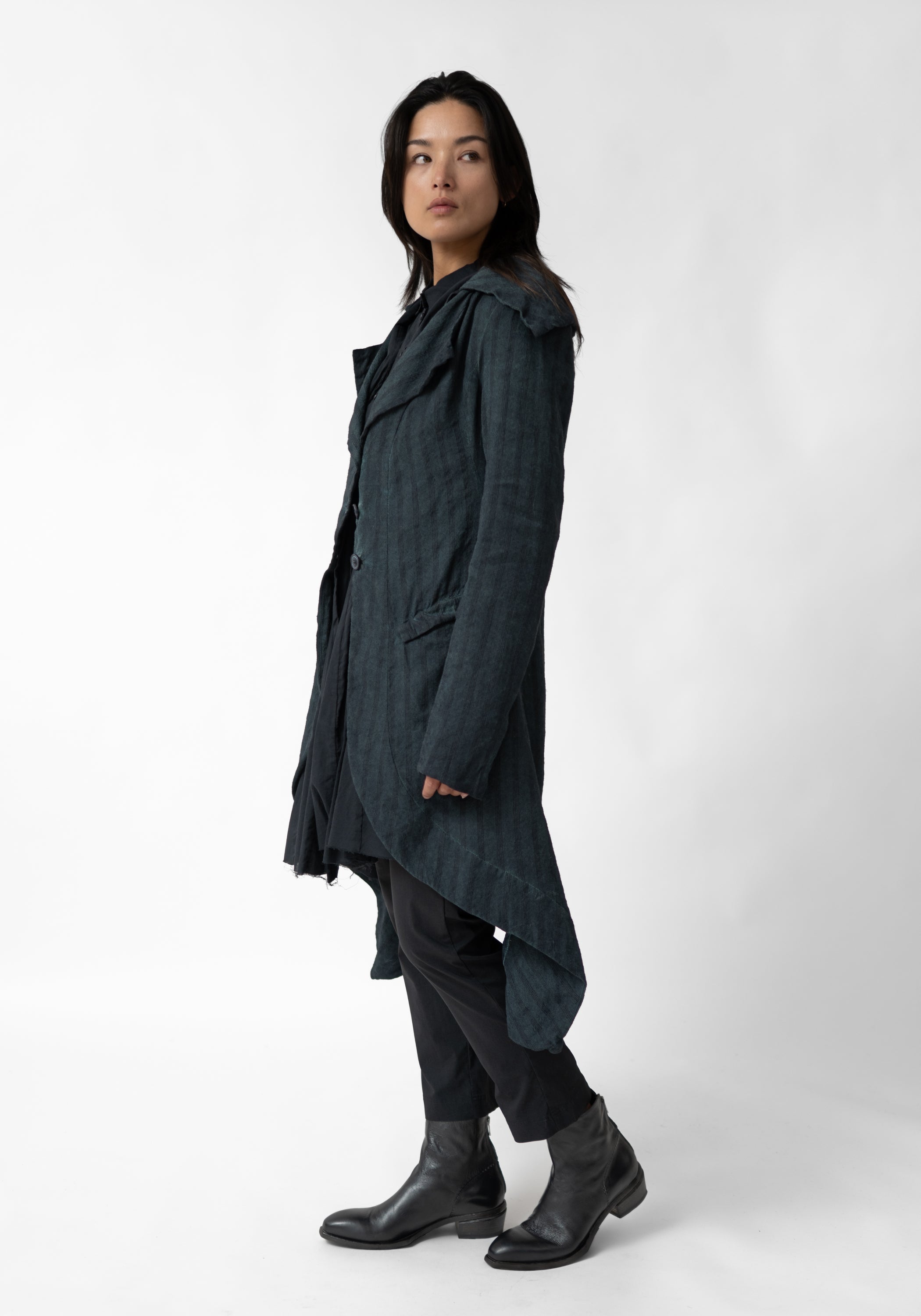 Tailored Linen and Wool Blend Riding Jacket