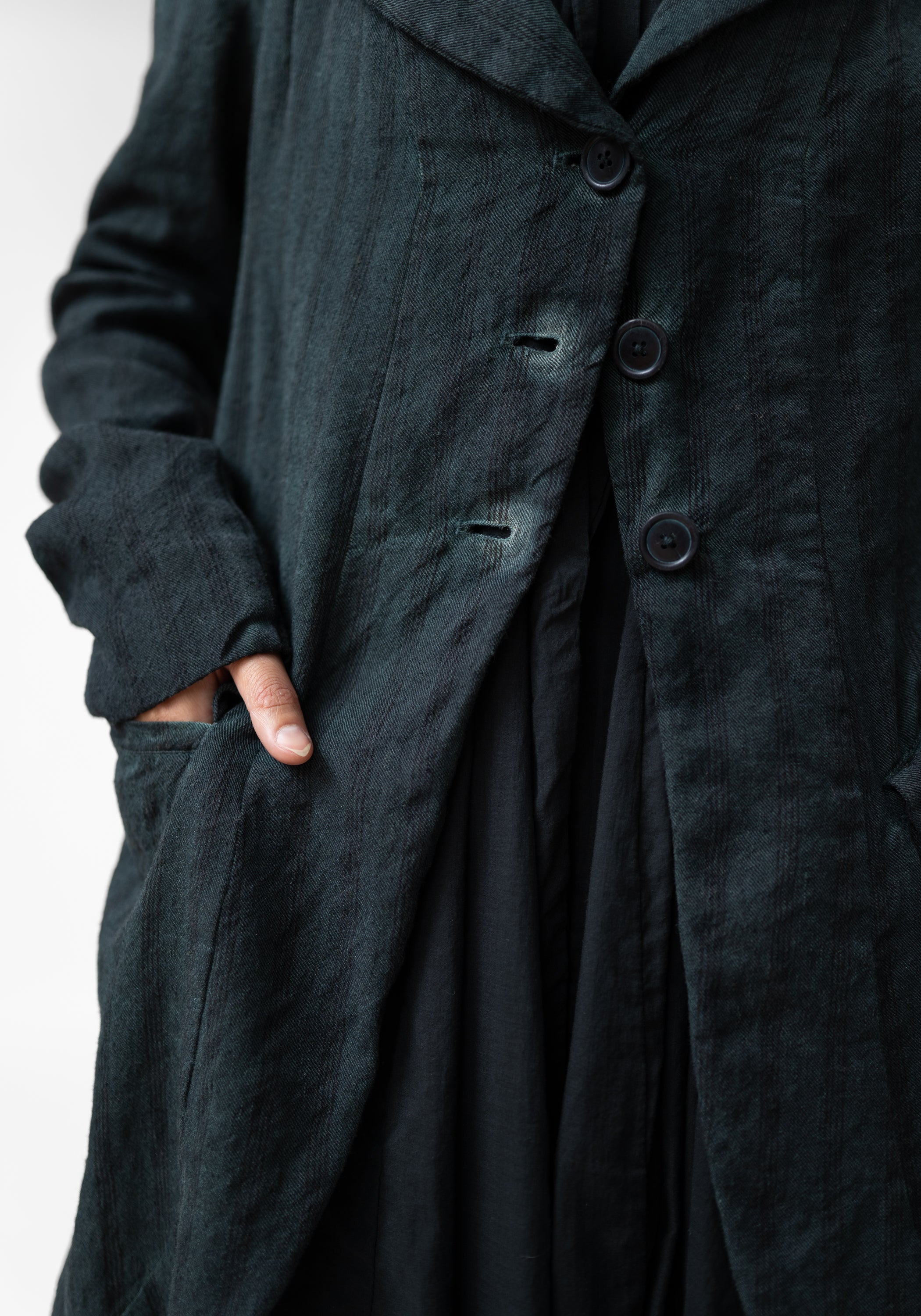 Tailored Linen and Wool Blend Riding Jacket